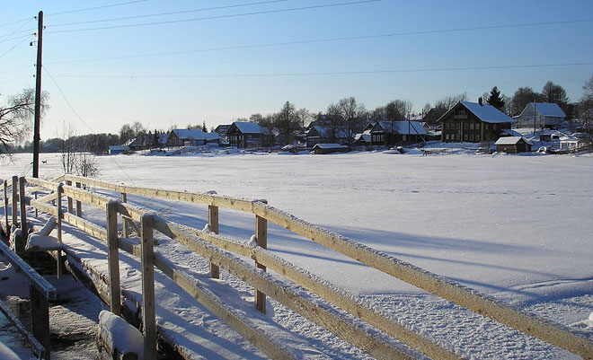 Село Святозеро, зима, Карелия