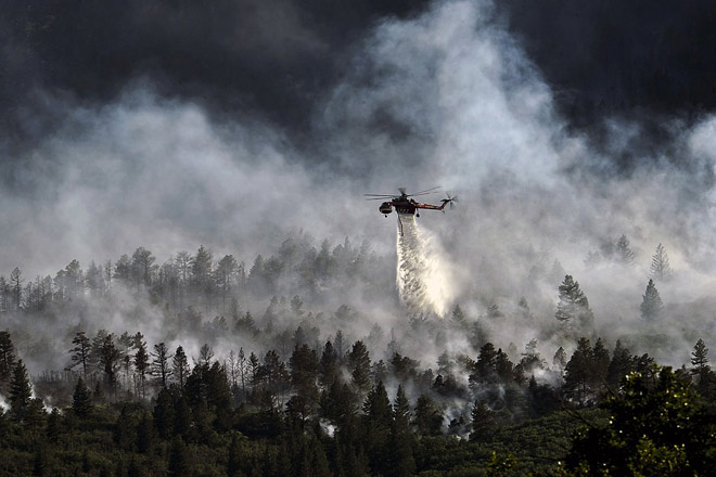 Тушение лесного пожара вертолет